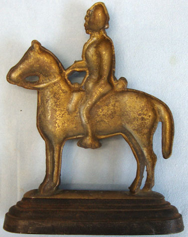  Victorian Cast Iron \'Door Stop\' Depicting Lord Kitchener On Horse Back Mounted Lord Kitchener On Horse Back Mounted On A Metal Plinth. Other Accessory