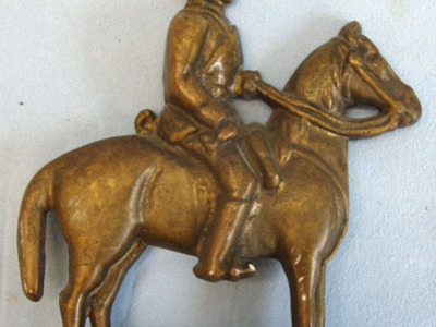 Victorian Cast Iron \'Door Stop\' Depicting Lord Kitchener On Horse Back Mounted Lord Kitchener On Horse Back Mounted On A Metal Plinth. Other Accessory