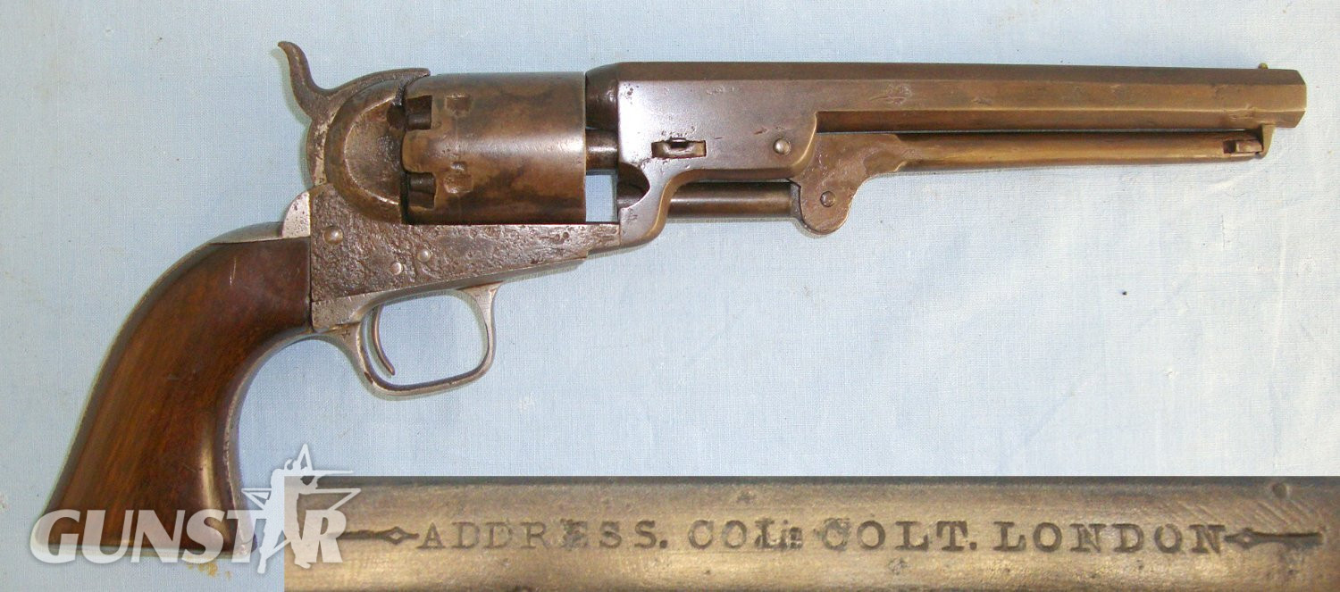 1855 CRIMEA WAR ERA**MATCHING NUMBERS**British Colt London Navy Model 1851 .36 Calibre Cap & Ball Revolver. Sn 20709:21 revolver .36 Cal Muzzleloader Revolver in 