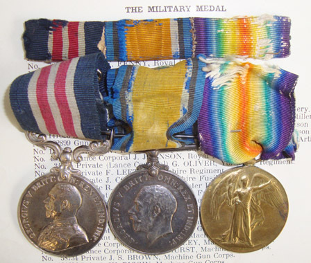 WW1 Military Medal Trio To Private 58734 J.S. Brown Machine Gun Corps With Ribbo WW1 Military Medal Trio To Private 58734 J.S. Brown Machine Gun Corps With Ribbo Other Accessory