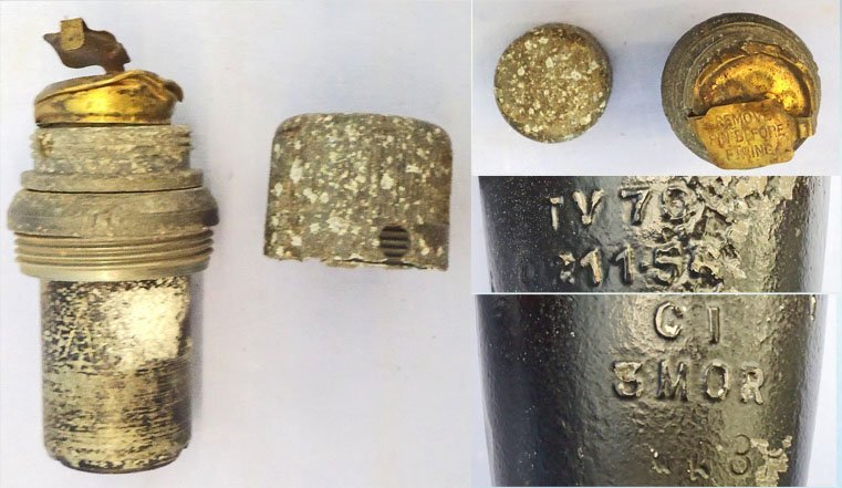  INERT DEACTIVATED. Original, Fired, 1954 Dated British 3 Inch Practice High Explosive (HE) Mortar. - O 2235 INERT DEACTIVATED. Original, Fired, 1954 Dated British 3 Inch Practice High Explosive (HE) Mortar. - O 2235  Other Ammunition