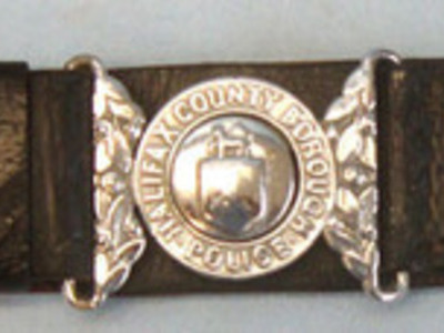 Halifax County Borough Police Uniform Leather Waist Belt, Buckle and Clasp. Halifax County Borough Police Uniform Leather Waist Belt, Buckle and Clasp.  Clothing