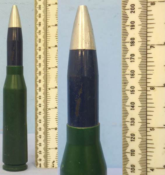 INERT. British KAA 20mm (20 x 128) Oerlikon Cannon DRILL Round. - O 1923 INERT. British KAA 20mm (20 x 128) Oerlikon Cannon DRILL Round. - O 1923  Other Ammunition