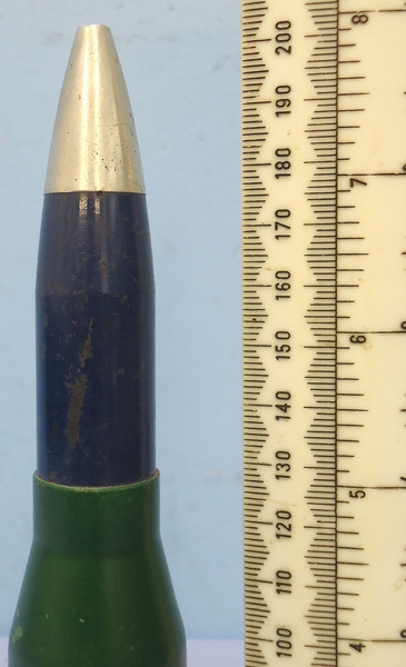 INERT. British KAA 20mm (20 x 128) Oerlikon Cannon DRILL Round. - O 1923 INERT. British KAA 20mm (20 x 128) Oerlikon Cannon DRILL Round. - O 1923  Other Ammunition - {CATEGORY}