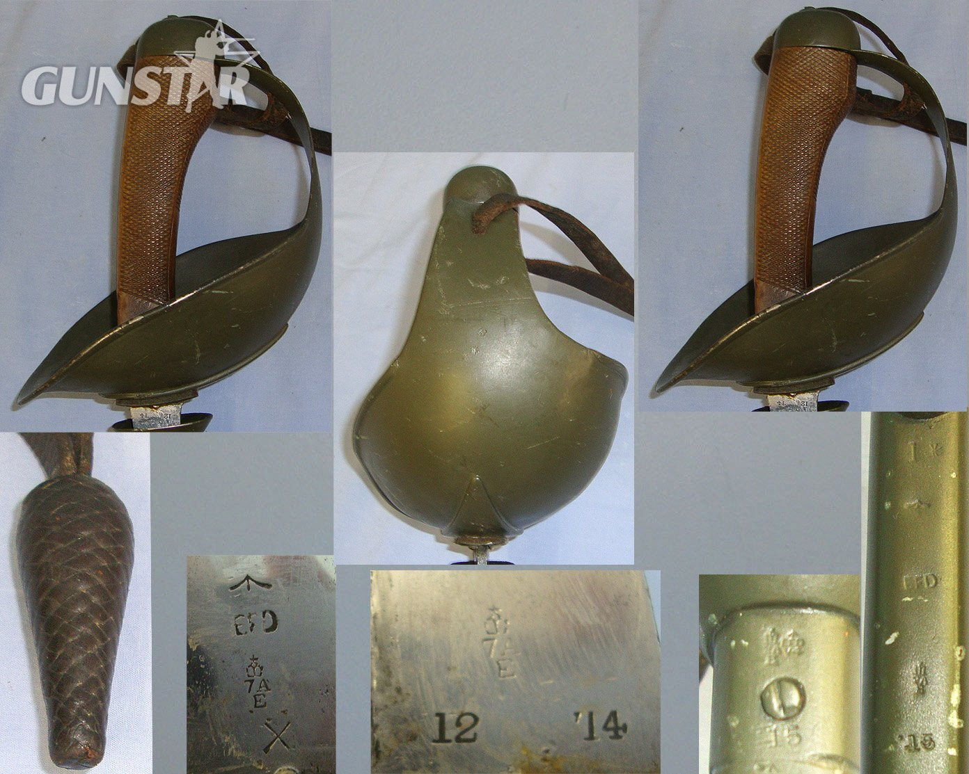 WW1 1914 British Enfield WD 1908 Pattern Heavy Cavalry Troopers Sword With Leather Cord & Acorn Portepee & 1915 Enfield WD Scabbard. Sn 23484:105 Sword