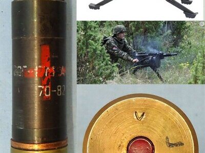 INERT DEACTIVATED. Yugoslavian, 30mm (30 x 30B) M93 High Explosive, Spin Stabilised Grenade For The BGA 30 Grenade Launcher. - O 2086 INERT DEACTIVATED. Yugoslavian, 30mm (30 x 30B) M93 High Explosive, Spin Stabilised Grenade For The BGA 30 Grenade Launcher. - O 2086  Other Ammunition