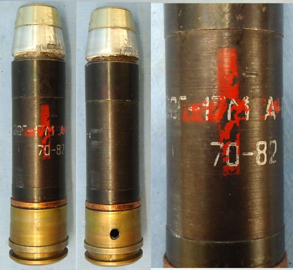  INERT DEACTIVATED. Yugoslavian, 30mm (30 x 30B) M93 High Explosive, Spin Stabilised Grenade For The BGA 30 Grenade Launcher. - O 2086 INERT DEACTIVATED. Yugoslavian, 30mm (30 x 30B) M93 High Explosive, Spin Stabilised Grenade For The BGA 30 Grenade Launcher. - O 2086  Other Ammunition