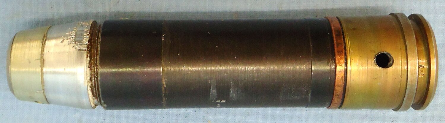 INERT DEACTIVATED. Yugoslavian, 30mm (30 x 30B) M93 High Explosive, Spin Stabilised Grenade For The BGA 30 Grenade Launcher. - O 2086 INERT DEACTIVATED. Yugoslavian, 30mm (30 x 30B) M93 High Explosive, Spin Stabilised Grenade For The BGA 30 Grenade Launcher. - O 2086  Other Ammunition - {CATEGORY}