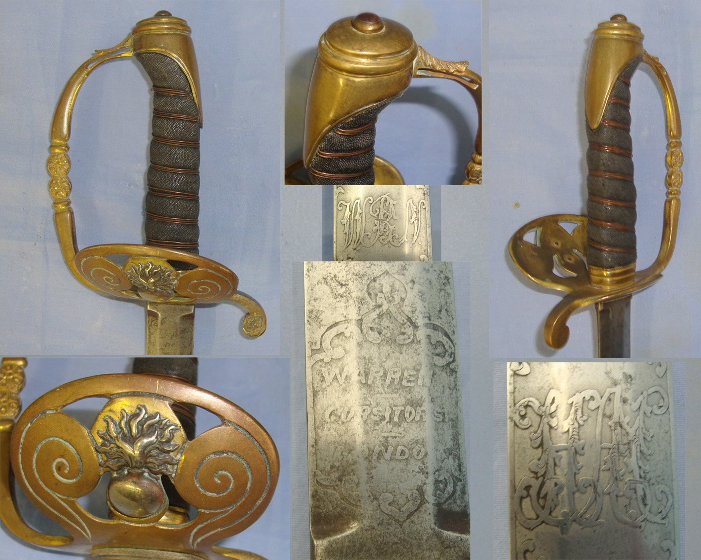 OLDEST BRITISH ARMY REGIMENT**C1870 British Honourable Artillery (HAC) Officer’s Sword By Warren London With Etched Blade & Scabbard. Sn 22645:5 Sword