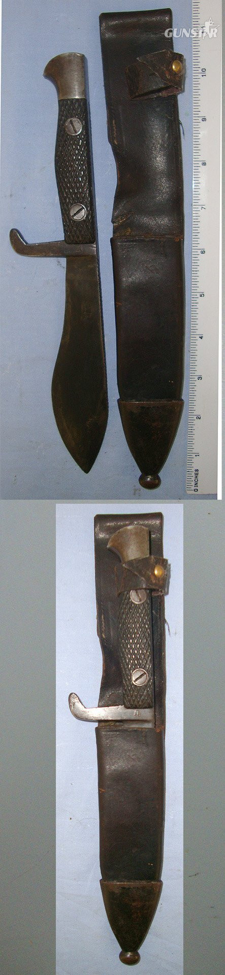 1970’s Spanish National Toledo Armaments Factory 'Cuerpo de Operaciones Especiales' (Special Operations Unit), Green Berets, Close Quarter Combat & Survival Bolo Knife With File / Sawback & Scabbard. Sn 23477 Knive in 