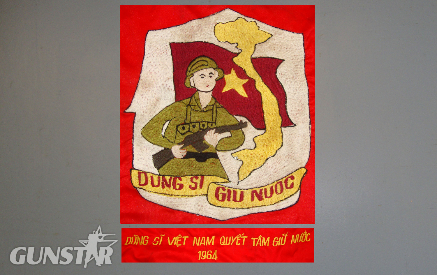 Rare/Original* 1960’s North Vietnamese ‘People’s Army of Viet nam’ Embroidered Banner. MISC 924. Rare/Original* 1960’s North Vietnamese ‘People’s Army of Viet nam’ Embroidered Banner. MISC 924. Antique & Militaria