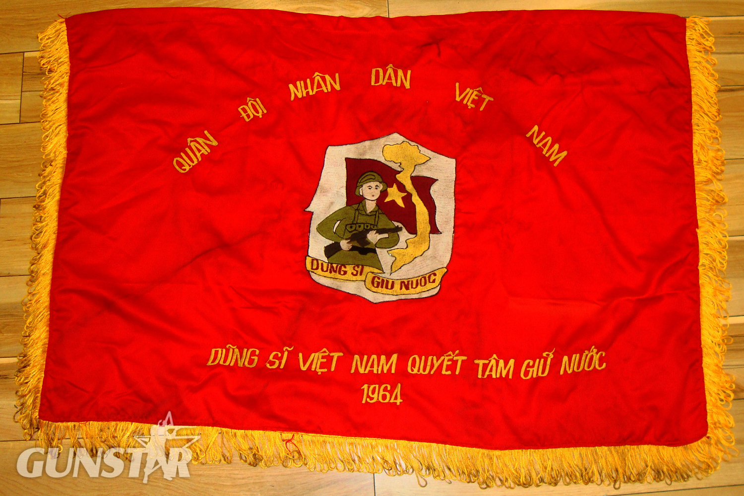 Rare/Original* 1960’s North Vietnamese ‘People’s Army of Viet nam’ Embroidered Banner. MISC 924. Rare/Original* 1960’s North Vietnamese ‘People’s Army of Viet nam’ Embroidered Banner. MISC 924. Antique & Militaria in 