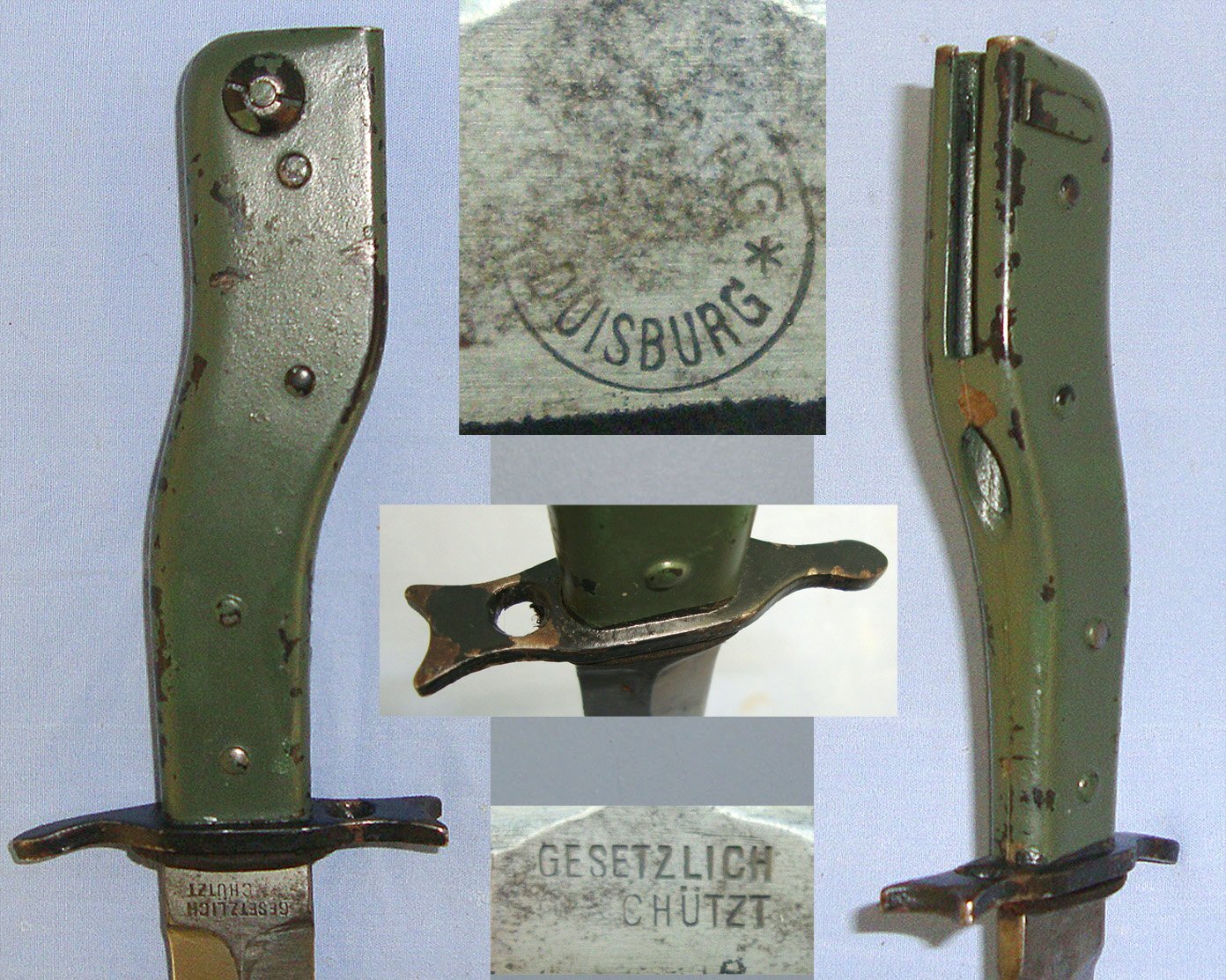 WW1 DEMAG, Deutsche Maschinefabrik A-G Duisburg Imperial German Army, Aufpflanzbarer Grabendolch Or Fixable Trench Knife Bayonet & Scabbard With Integral Belt Loop. Sn 23484:46 Bayonet