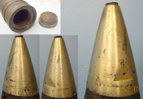  DEACTIVATED INERT. WW2 Rare German Kriegsmarine 88mm (88 x 571R) High Explosive (HE) Trace Round For The Ship Mounted 8 cm/45 SK/C30 gun in Flak L C/30 pedestal mount. - O 1502 DEACTIVATED INERT. WW2 Rare German Kriegsmarine 88mm (88 x 571R) High Explosive (HE) Trace Round For The Ship Mounted 8 cm/45 SK/C30 gun in Flak L C/30 pedestal mount. - O 1502  Other Ammunition