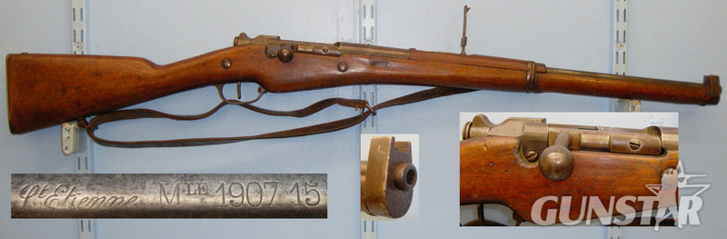 MAS (Manufacture d'Armes St. Etienne) Model 1907/15 8mm Carbine Bolt Action 8 mm Rifle in 