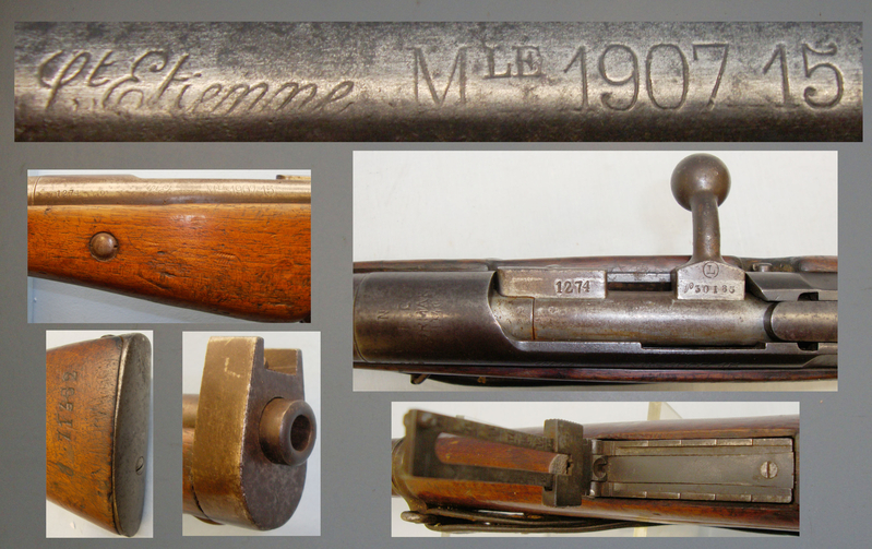 MAS (Manufacture d'Armes St. Etienne) Model 1907/15 8mm Carbine Bolt Action 8 mm Rifle