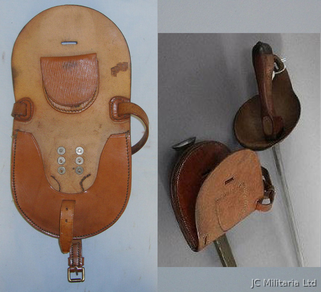 **MINT UNISSUED** WW1 Era Leather Spare Horseshoe Carrier With Integral Frog & S For British 1908 Pattern Heavy Cavalry Troopers Sword Scabbard. Antique & Militaria