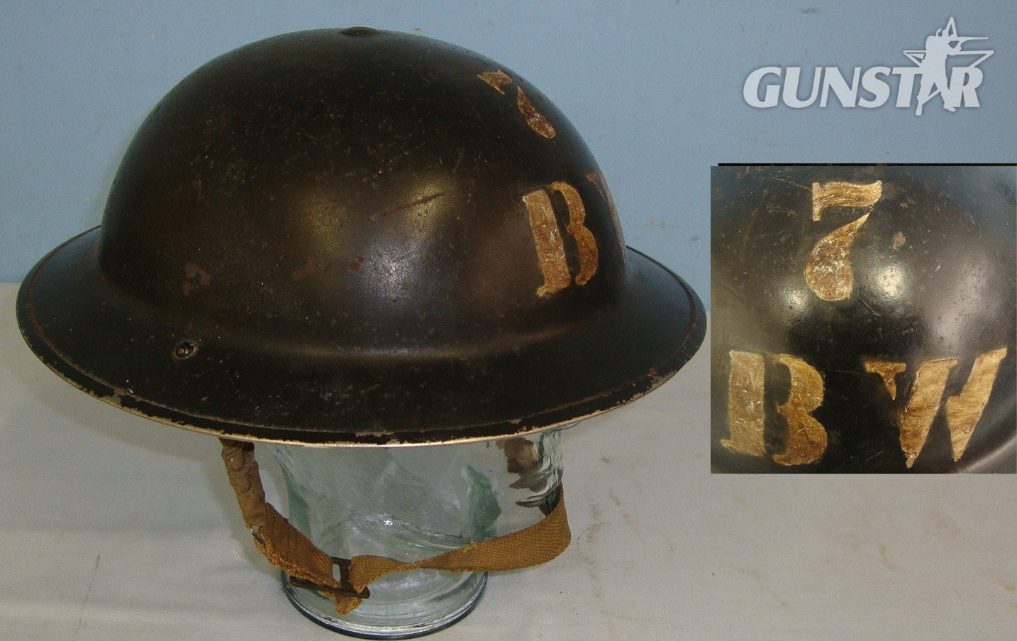 WW2 British ARP (Air Raid Precautions) Bomb Warden’s Tommy Combat Helmet Stencilled Paint ‘7 BW’ Designation Marked With Liner & Chin Strap. HE 857  Clothing in 