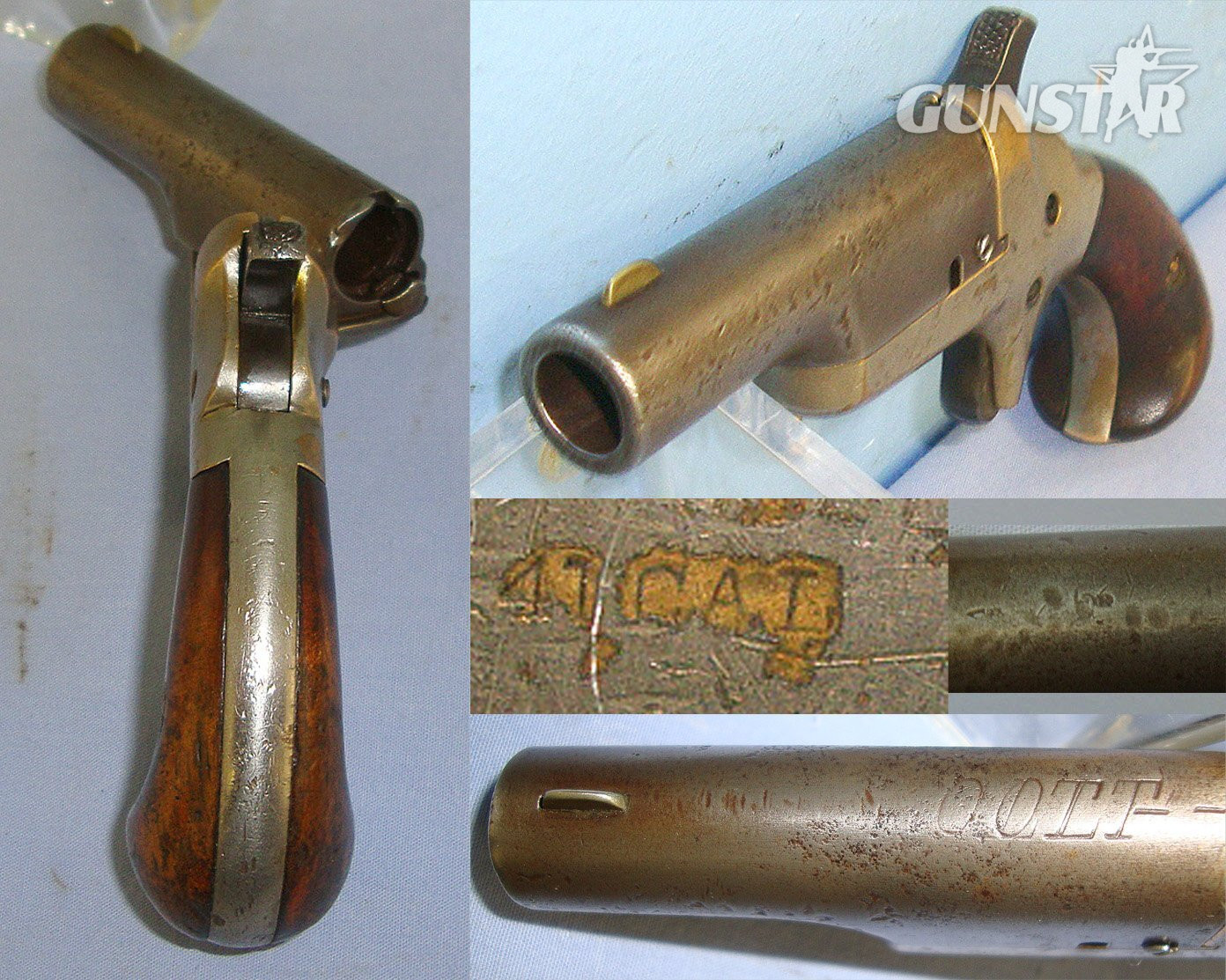 1875 - 1912 American Colt No.3 Second Model .41 Rim Fire Obsolete Calibre Factory Nickel Plated Brass Frame Single Shot Derringer With Pivot Barrel. Sn 23504 derringer .41 Short Rimfire Deringer