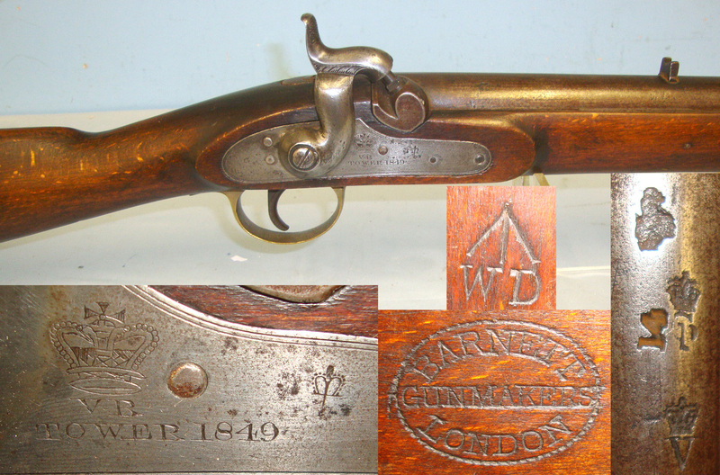 Royal Small Arms Factory (Enfield) 702 Calibre Muzzle Loading, Percussion Rifled Carbine Stock Impressed Barnett Gunmakers London Muzzleloader None Rifle