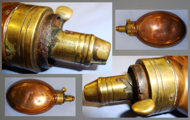 Victorian 19th Century Copper and Brass \'Foliage\' Powder Flask by Dixon & Sons. Sn 10917. Victorian 19th Century Copper and Brass \'Foliage\' Powder Flask by Dixon & Sons. Sn 10917. Other Accessory