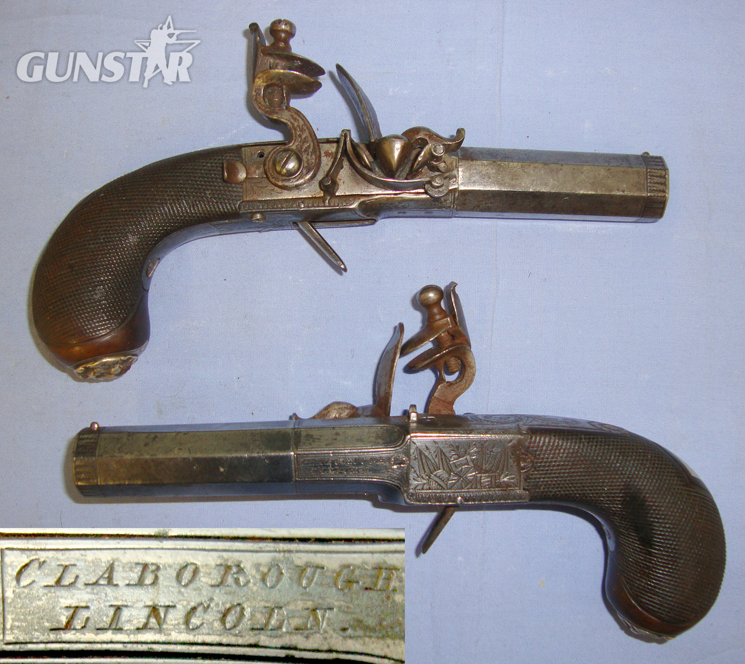 J.P. Clabrough With Turn Off Octagonal Barrels & Concealed Triggers. Sn 21019 None Muzzleloader in 