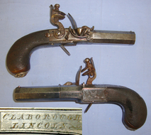 J.P. Clabrough With Turn Off Octagonal Barrels & Concealed Triggers. Sn 21019 None Muzzleloader