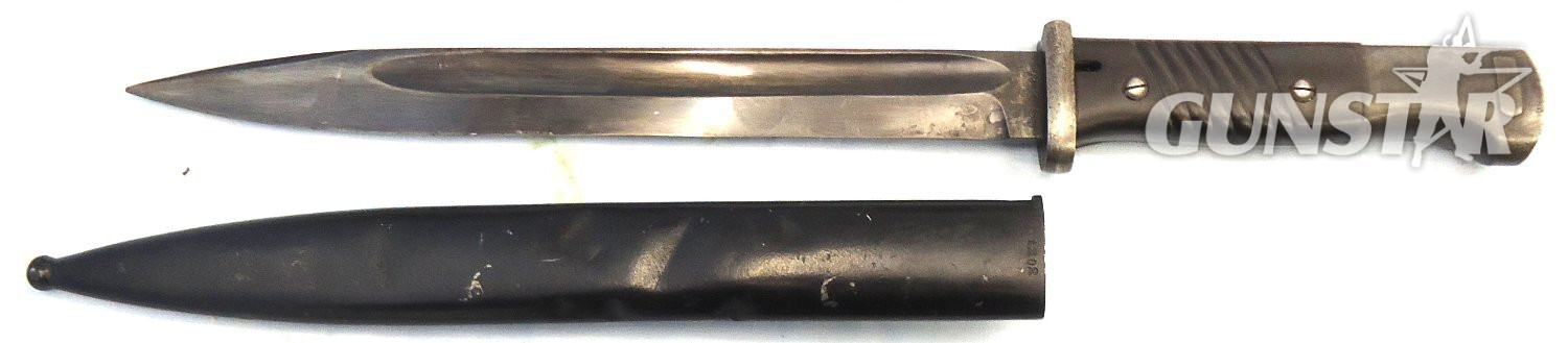 German, WWII, M84/98 3rd Model Bayonet by WKC with Brown Plastic Grips & Scabbard. BAYO 373 Bayonet - {CATEGORY} in 