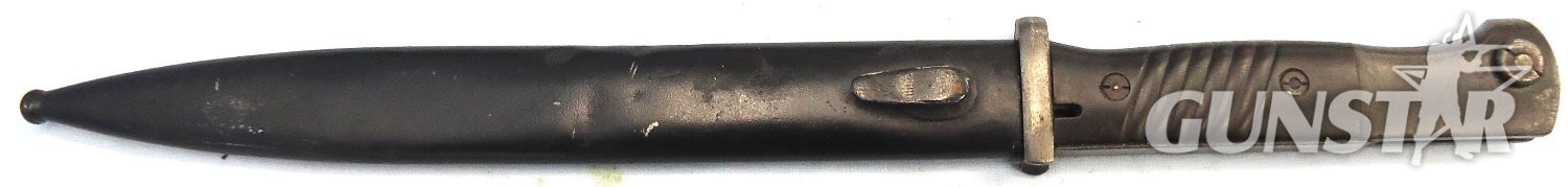 German, WWII, M84/98 3rd Model Bayonet by WKC with Brown Plastic Grips & Scabbard. BAYO 373 Bayonet 