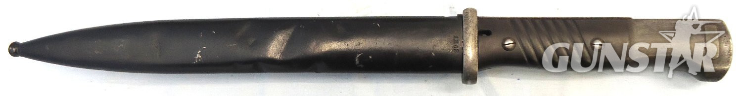 {CATEGORY} - German, WWII, M84/98 3rd Model Bayonet by WKC with Brown Plastic Grips & Scabbard. BAYO 373 Bayonet in 