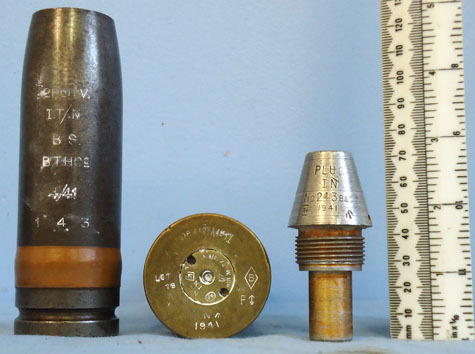 Vickers Naval 2Pr Mk II (High Velocity) (40 x 158R) High Explosive Practice Trac INERT Unfired WW2 1941 British Vickers Naval 2Pr Mk II (High Velocity) (40 x 158 Antique & Militaria