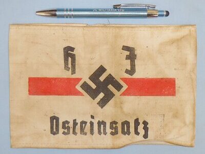 Original* Nazi Hitler Youth Osteinsatz (Eastern Deployment) Armband. N 108. Original* Nazi Hitler Youth Osteinsatz (Eastern Deployment) Armband. N 108.  Antique & Militaria