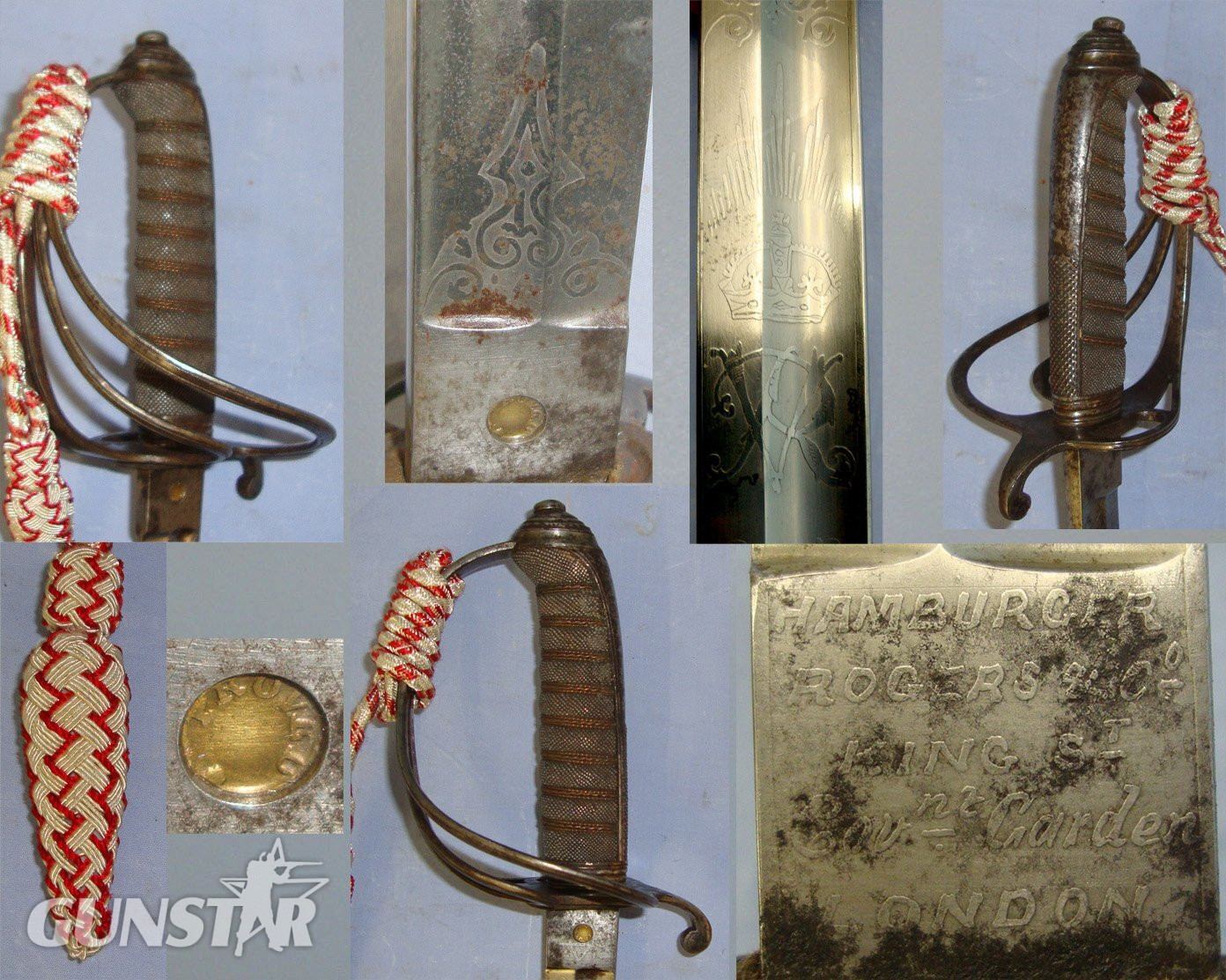 Victorian British Officer’s 1821 Pattern Light Cavalry Officer’s Sword With Etched Blade & Officer’s Bullion Cord With Portepee By Hamburger & Rogers London & Scabbard. ED 3025 Sword
