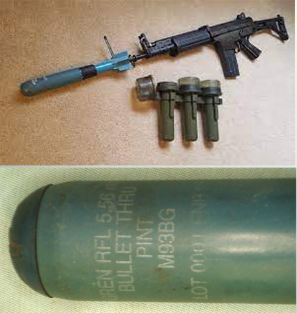  DEACTIVATED INERT. Unfired, Belgian Mecar Telgren M93BG Practice Rifle Grenade Rifle For The 5.56mm FNC Rifle. - O 1628 DEACTIVATED INERT. Unfired, Belgian Mecar Telgren M93BG Practice Rifle Grenade Rifle For The 5.56mm FNC Rifle. - O 1628  Other Ammunition