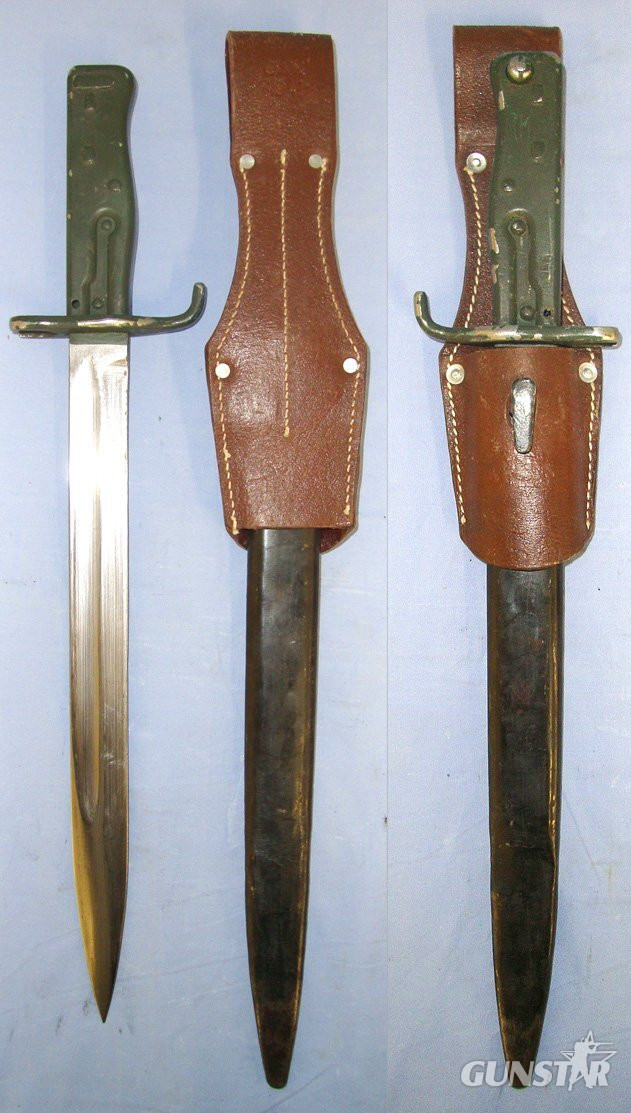  Original WW1 Imperial German Model 1888/98 (M88/98) Ersatz Bayonet, Scabbard & Later Leather Frog. Sn 23484:47 Bayonet