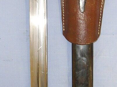 Original WW1 Imperial German Model 1888/98 (M88/98) Ersatz Bayonet, Scabbard & Later Leather Frog. Sn 23484:47 Bayonet