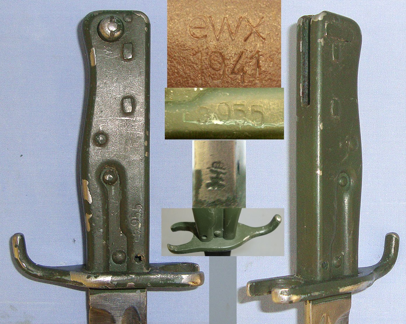 Original WW1 Imperial German Model 1888/98 (M88/98) Ersatz Bayonet, Scabbard & Later Leather Frog. Sn 23484:47 Bayonet