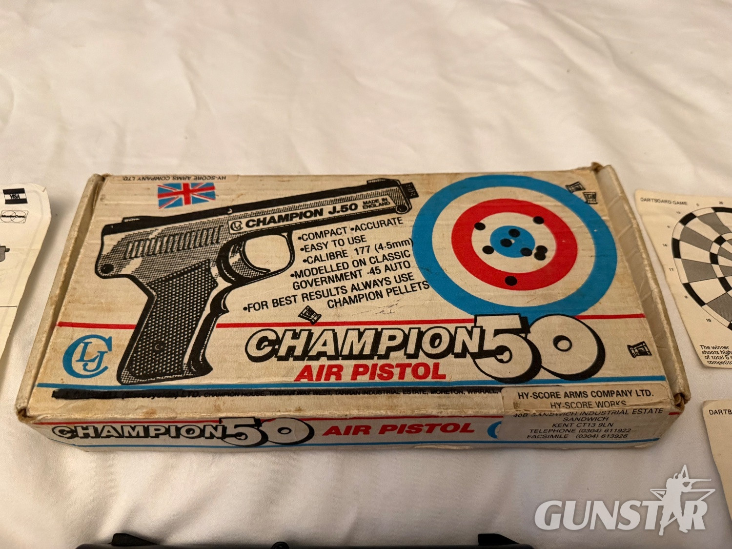 {CATEGORY} - Vintage Umarex Champion J.50 Air Pistol – Boxed with Original Instructions & Targets S.P.50 .177 in 
