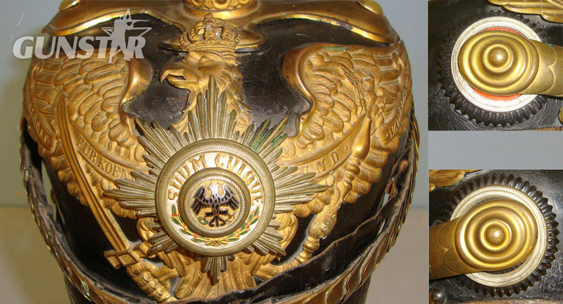 RARE Imperial Prussian Guard’s Model 1871 Spike Top Pickelhaube General Rank Officer’s Helmet With Horse Hair Plume State & National Cockades Antique & Militaria