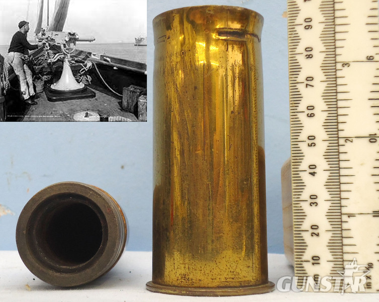  DEACTIVATED INERT. German Naval 1900 Dated 37mm (37 x 94R) Pom Pom Base Fused HE (High Explosive) Round. - O 1620 DEACTIVATED INERT. German Naval 1900 Dated 37mm (37 x 94R) Pom Pom Base Fused HE (High Explosive) Round. - O 1620  Other Ammunition