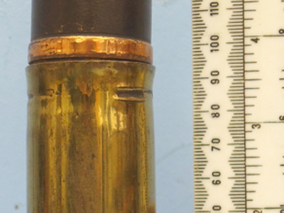 DEACTIVATED INERT. German Naval 1900 Dated 37mm (37 x 94R) Pom Pom Base Fused HE (High Explosive) Round. - O 1620 DEACTIVATED INERT. German Naval 1900 Dated 37mm (37 x 94R) Pom Pom Base Fused HE (High Explosive) Round. - O 1620  Other