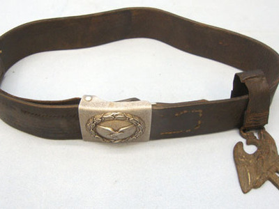 Luftwaffe 'Enlisted' Belt Buckle With Leather Belt and Hanger Luftwaffe 'Enlisted' Belt Buckle With Leather Belt and Hanger Clothing