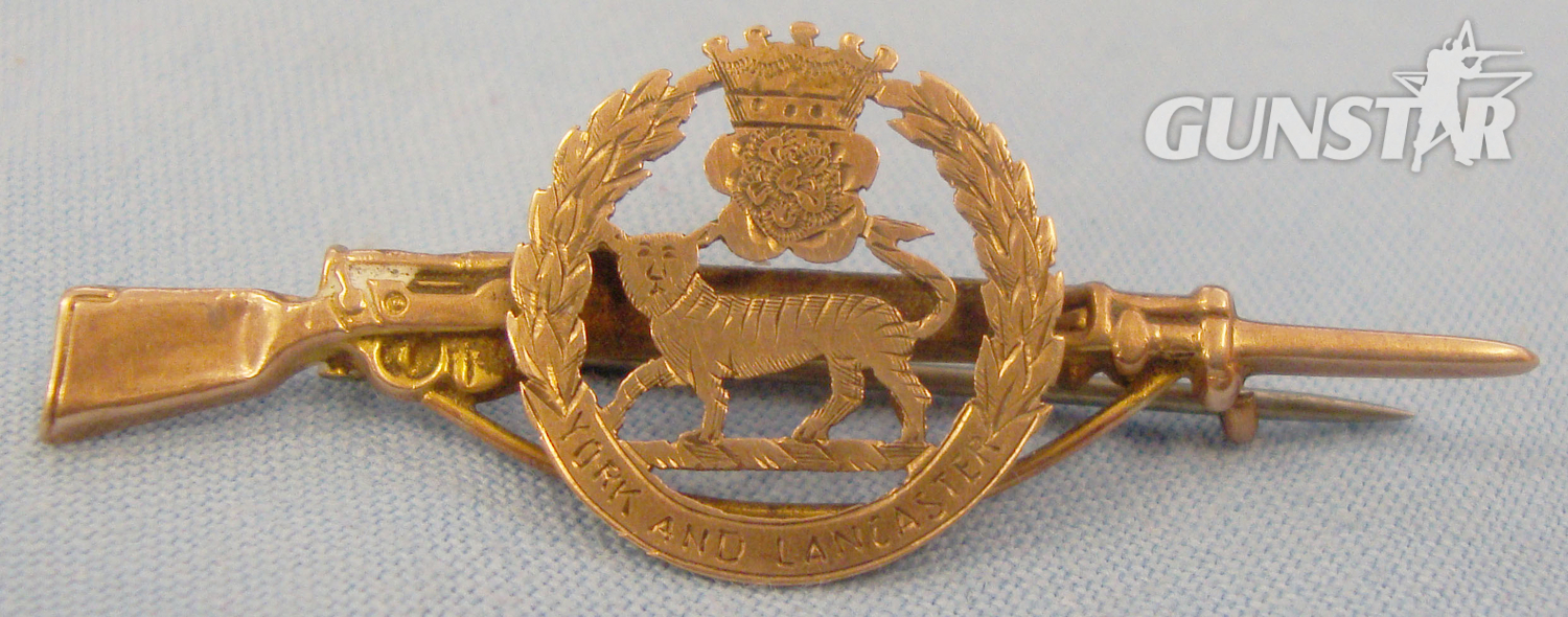  Marked 9ct Gold* York & Lancaster Regimental Pin Badge. BA 435. Marked 9ct Gold* York & Lancaster Regimental Pin Badge. BA 435. Antique & Militaria