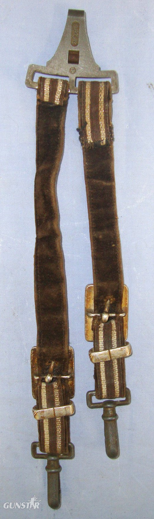  WW2 Era Nazi German Third Reich Dagger Hanger Straps Most Likely For Diplomatic Service Daggers With DRGM (Quality Assurance) & manufacturer ‘Barred A’ (F. W. Assmann & Söhne of Lüdenscheid) Marked Clip. Sn 23484:13  Dagger