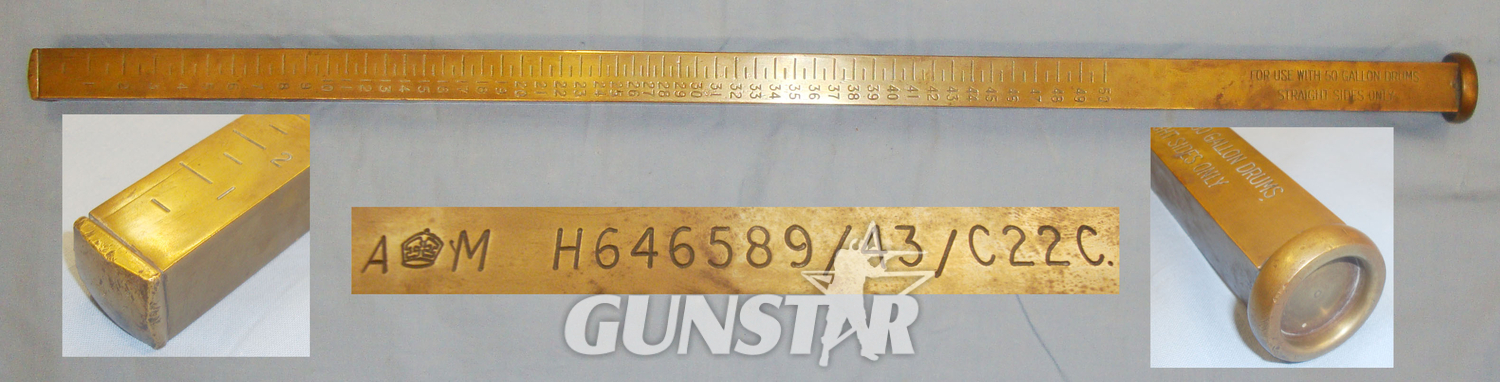 WWII Air Ministry Square Section Solid Brass 50 Gallon Drum Dip-Stick. MISC 925. WWII Air Ministry Square Section Solid Brass 50 Gallon Drum Dip-Stick. MISC 925. Antique & Militaria in 