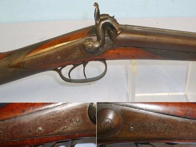 Victorian C1860 English Form 13 Bore Double Barreled Muzzle Loading Percussion Sporting Shotgun. Sn 22618 Muzzleloader 13 Bore/gauge