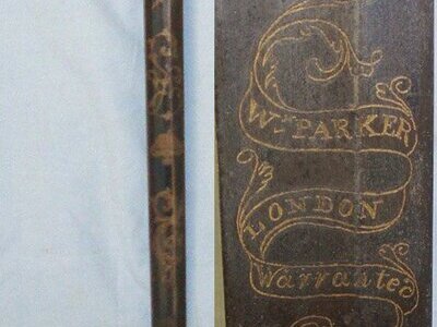 SUPERB**VERY RARE**NAPOLEONIC PENINSULAR WARS ERA** British W. Parker London Warranted 1796 Pattern Infantry Officer’s Sword With Blued & Gilt Etched Blade. ED 2594 Sword