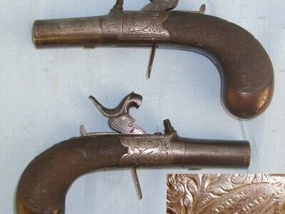 Alden & Smith With Screw Off Barrels & Folding Concealed Triggers. Sn 22583:2 .54 Cal Muzzleloader Muzzleloader