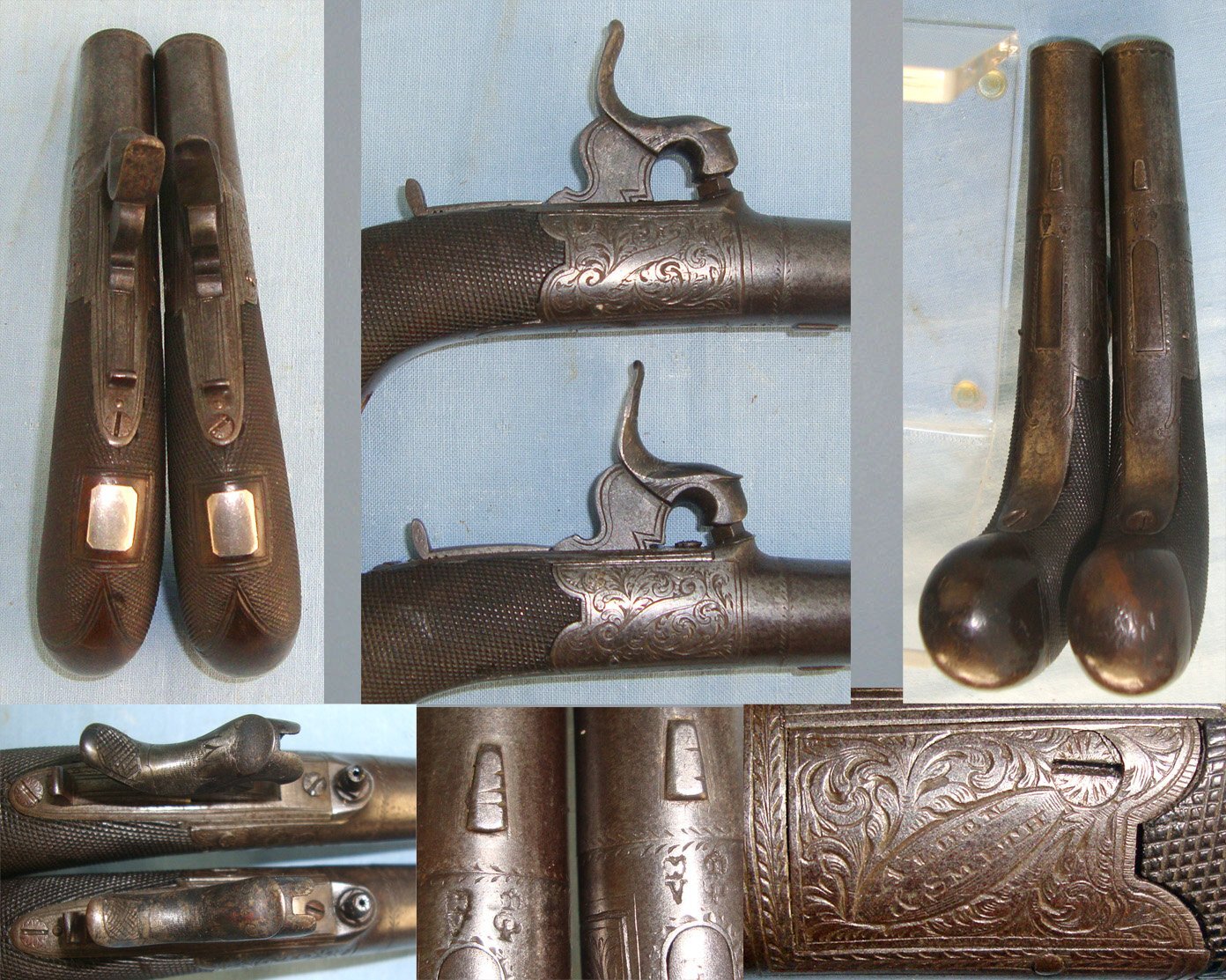 Alden & Smith With Screw Off Barrels & Folding Concealed Triggers. Sn 22583:2 .54 Cal Muzzleloader Muzzleloader