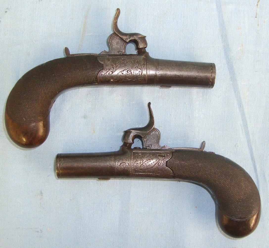 Alden & Smith With Screw Off Barrels & Folding Concealed Triggers. Sn 22583:2 .54 Cal Muzzleloader Muzzleloader